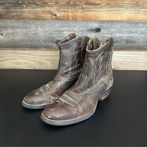 Ariat Billie Unbridled Western Boots 7.5 Brown Side Zip Ankle Cowgirl Rodeo‎